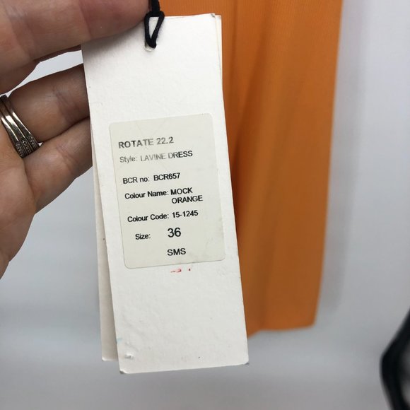 NWOT Rotate BIRGER CHRISTENSEN Orange Lavine Midi open back Dress - Picture 9 of 10